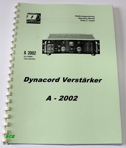 Dynacord Verstärker A2002 / technische Unterlage